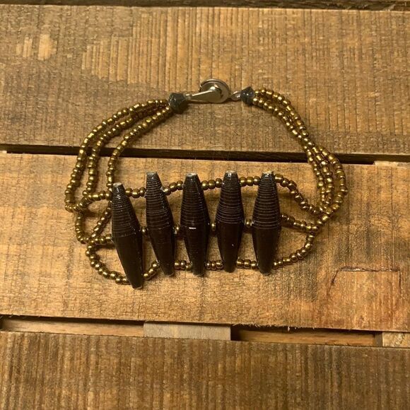 31 Bits Recycled Paper Bead Bracelet - Picture 1 of 5